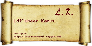 Löwbeer Kanut névjegykártya